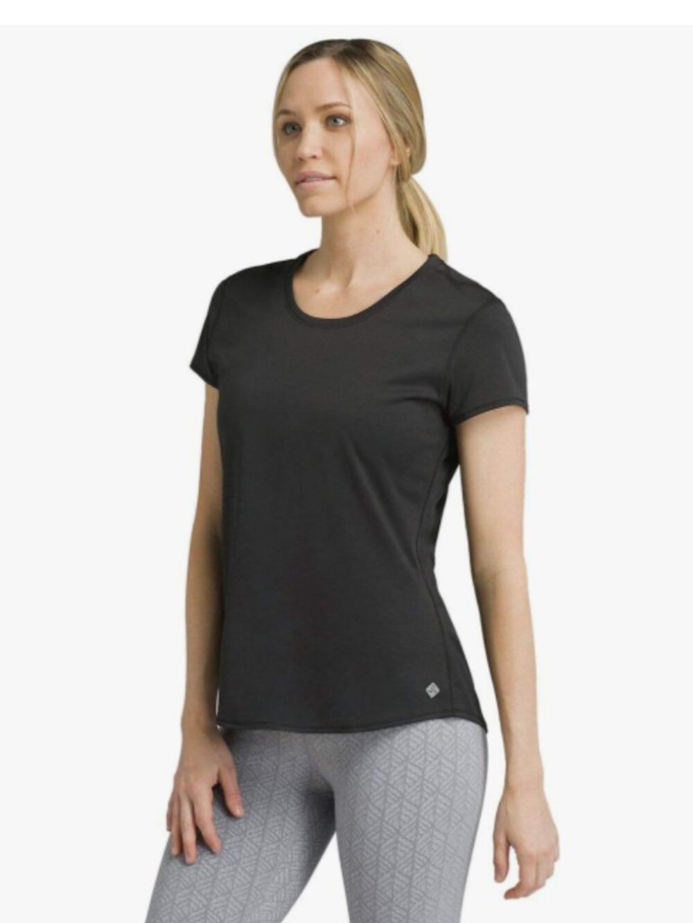 NEW prAna Women's Revere Short Sleeve Black Tee/Top, Medium